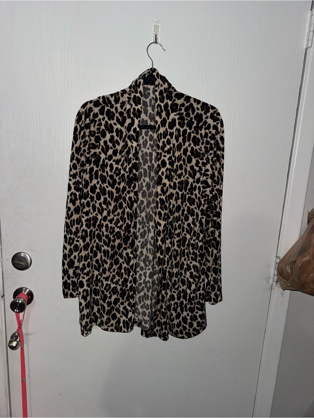 Vince Camuto Leopard Print Open Front Cardigan Womenās XL Animal Print